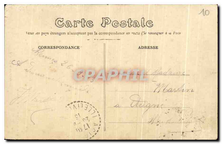CPA Souvenir de la Retraite Rennes  — Rückseite