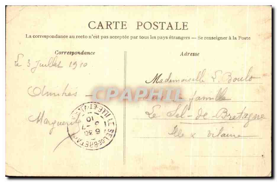 CPA Nantes Musee Des Beaux Arts Ecole Francaise Coin de vigne Languedoc Salon de 1885 Boeufs Enfant Paysans — Verso