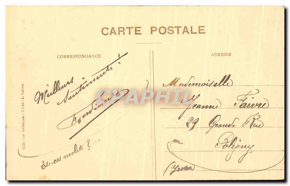 Besançon-les-Bains - Hôtel des Postes (inauguré en 1910) — éditeur G. Léonard — Verso