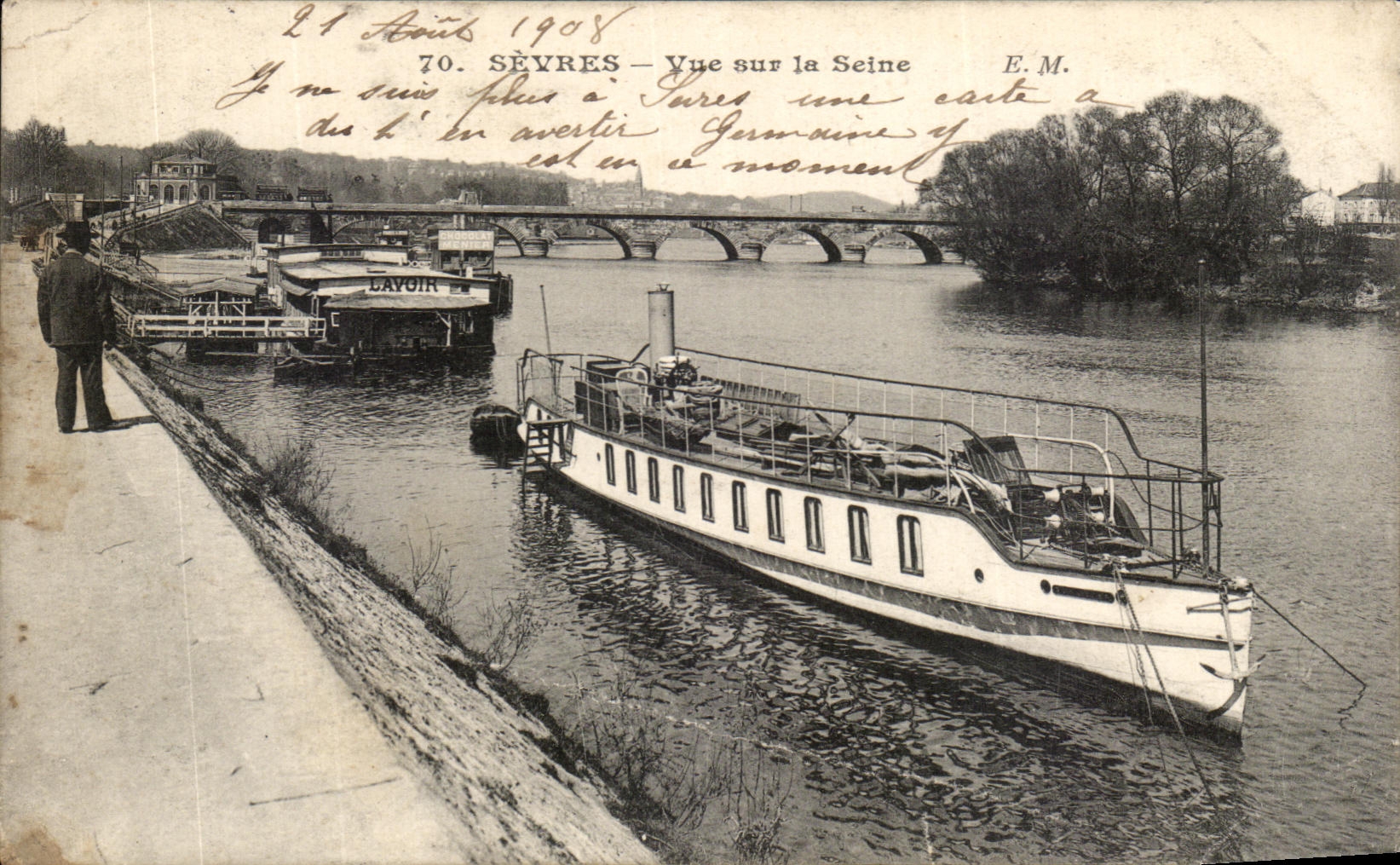 CPA Sevres Vue Sur La Seine Bateau Lavoir