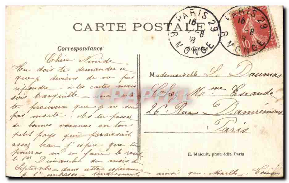 CPA Sevres Vue Sur La Seine Bateau Lavoir — Rückseite