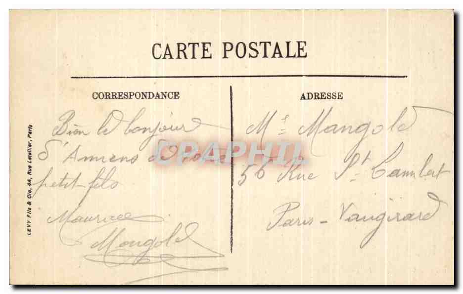 CPA Amiens Le Lycee De Jeunes Filles Tramway — Back