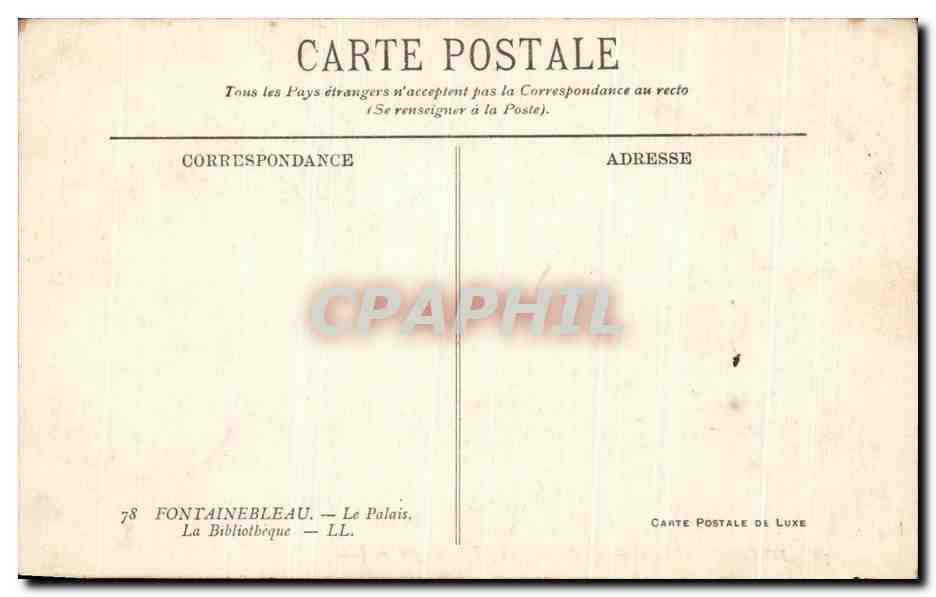 Fontainebleau — Le Palais — La Bibliothèque — LL — Reverso