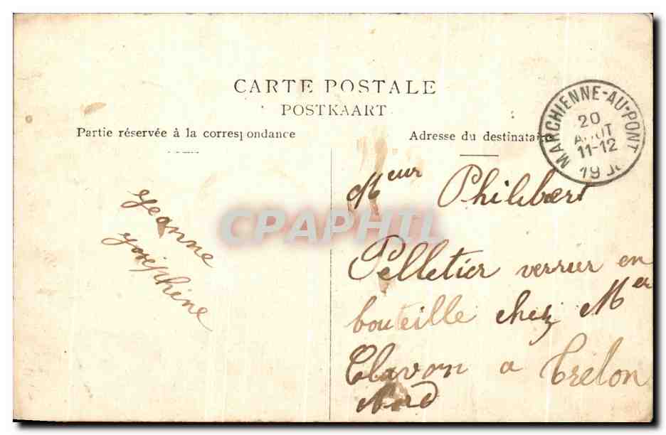 CPA Marchienne Au Pont Hauts Fourneaux De La Providence — Rückseite