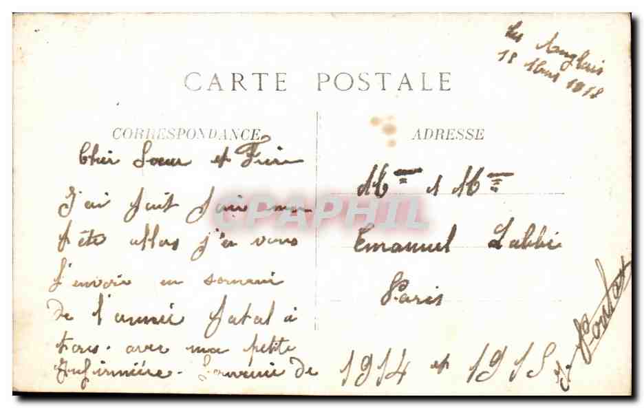 CARTE PHOTO Infirmerie Hopital Les anglais 1918 Militaria  — Rückseite