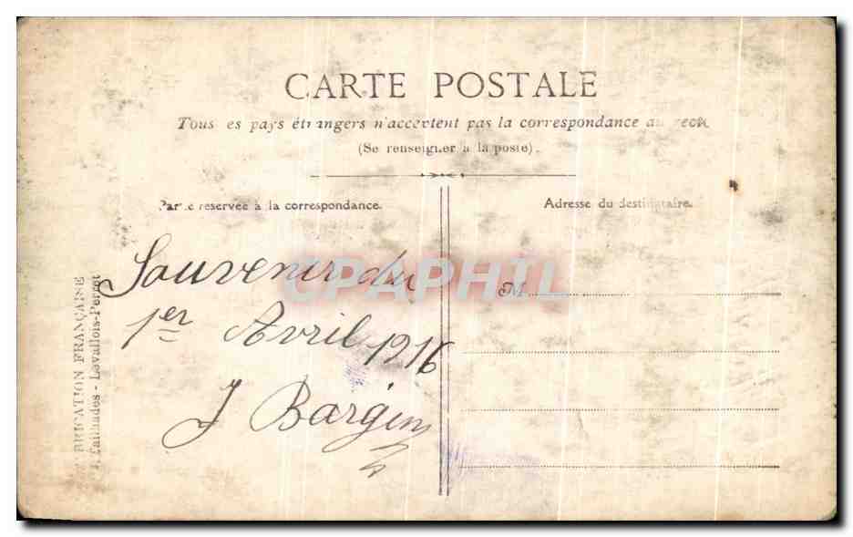 CPA 1er Avril Poissons Paques — Rückseite