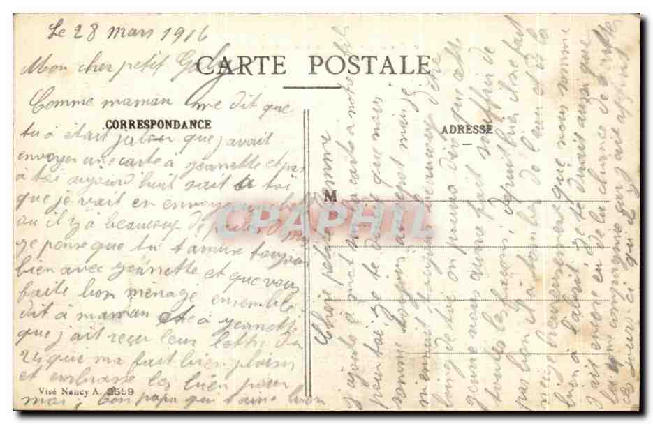 Soldats français en Beaurieux — Nos Poilus préparent un ouvrage de défense — Édition Jary-Thirion — Verso