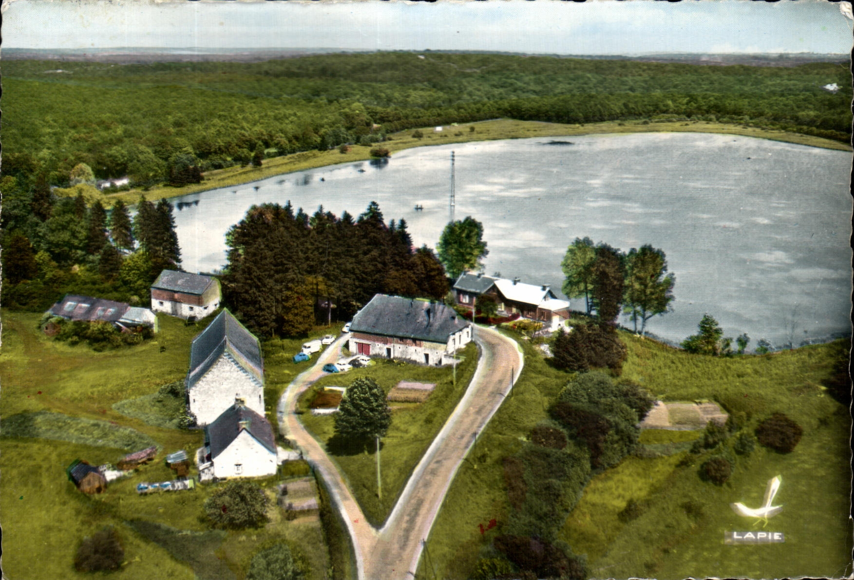 CPSM En Avion Au Dessus de Trelon Au bord du lac Le Hayon