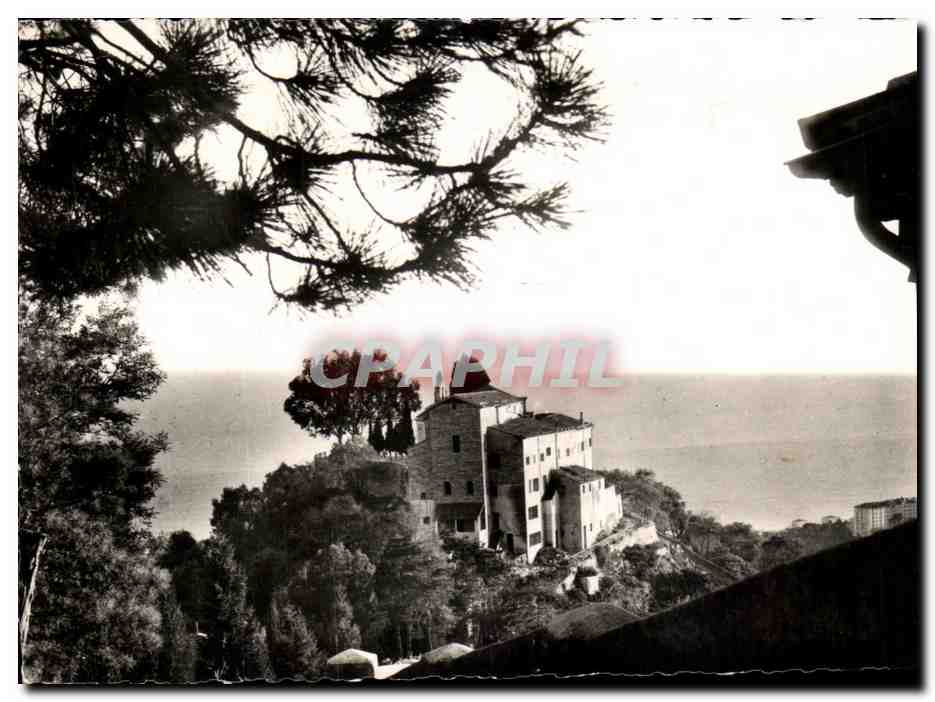 CPSM Menton Nd de l'Annonciade Le Monastere et la Mer (vue prise du haut de la colline)