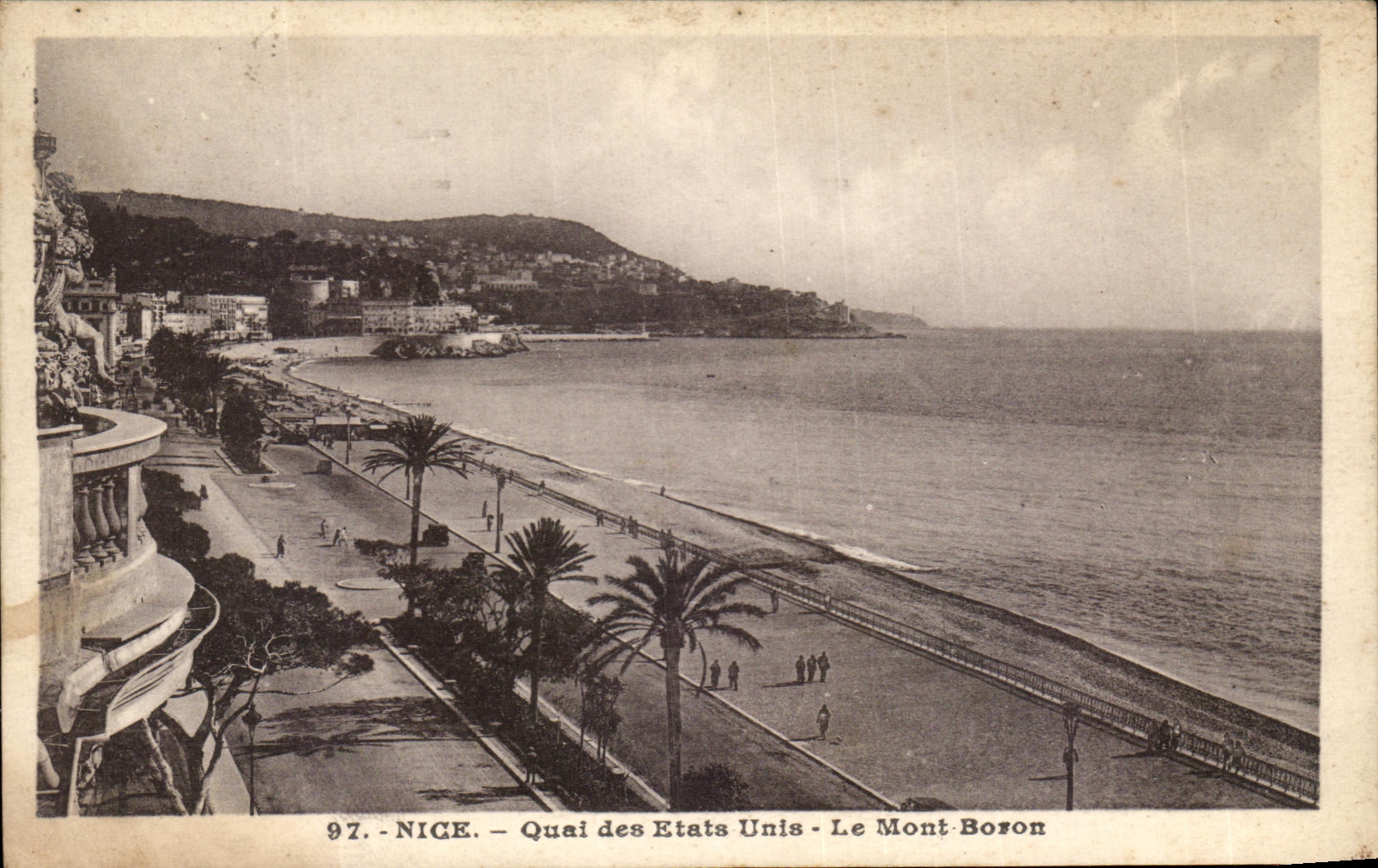 CPA Nice Quai Des Etats Unis Le Mont Boron