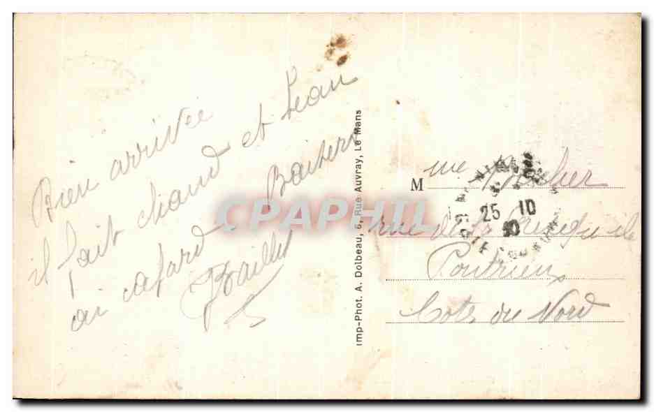 CPA Le Mans Avenue Thiers Vue Prise De La Place Thiers — Verso