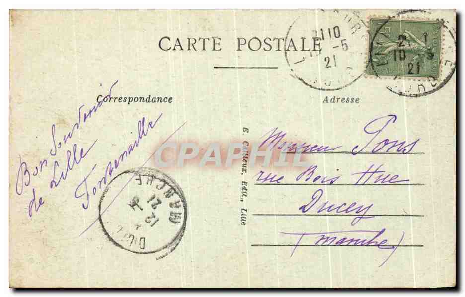 CPA Lille Nouveau Boulevard Chateau Franchomme — Rückseite