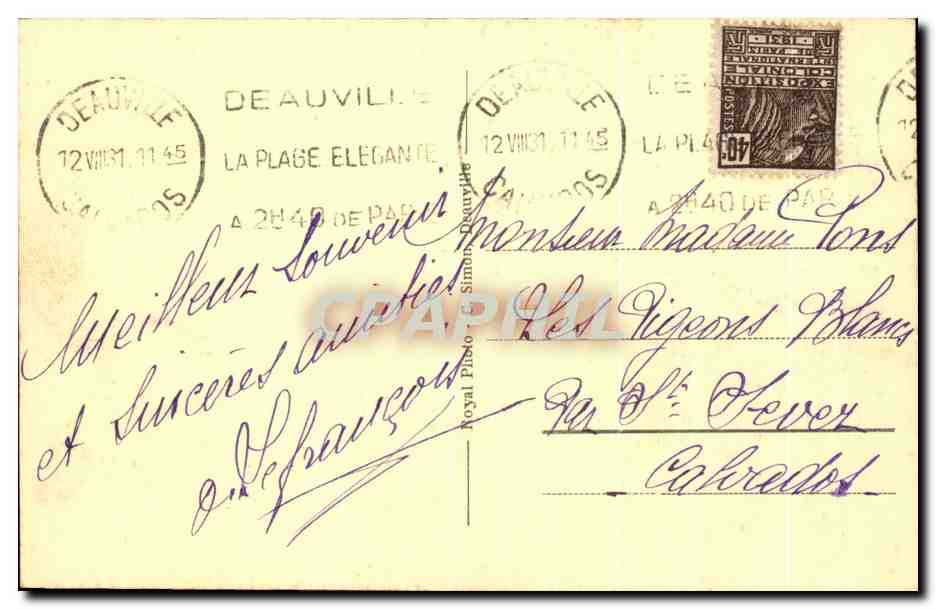 Deauville - Blühende Strandpromenade - Die blühenden Parterres und das Casino — Rückseite