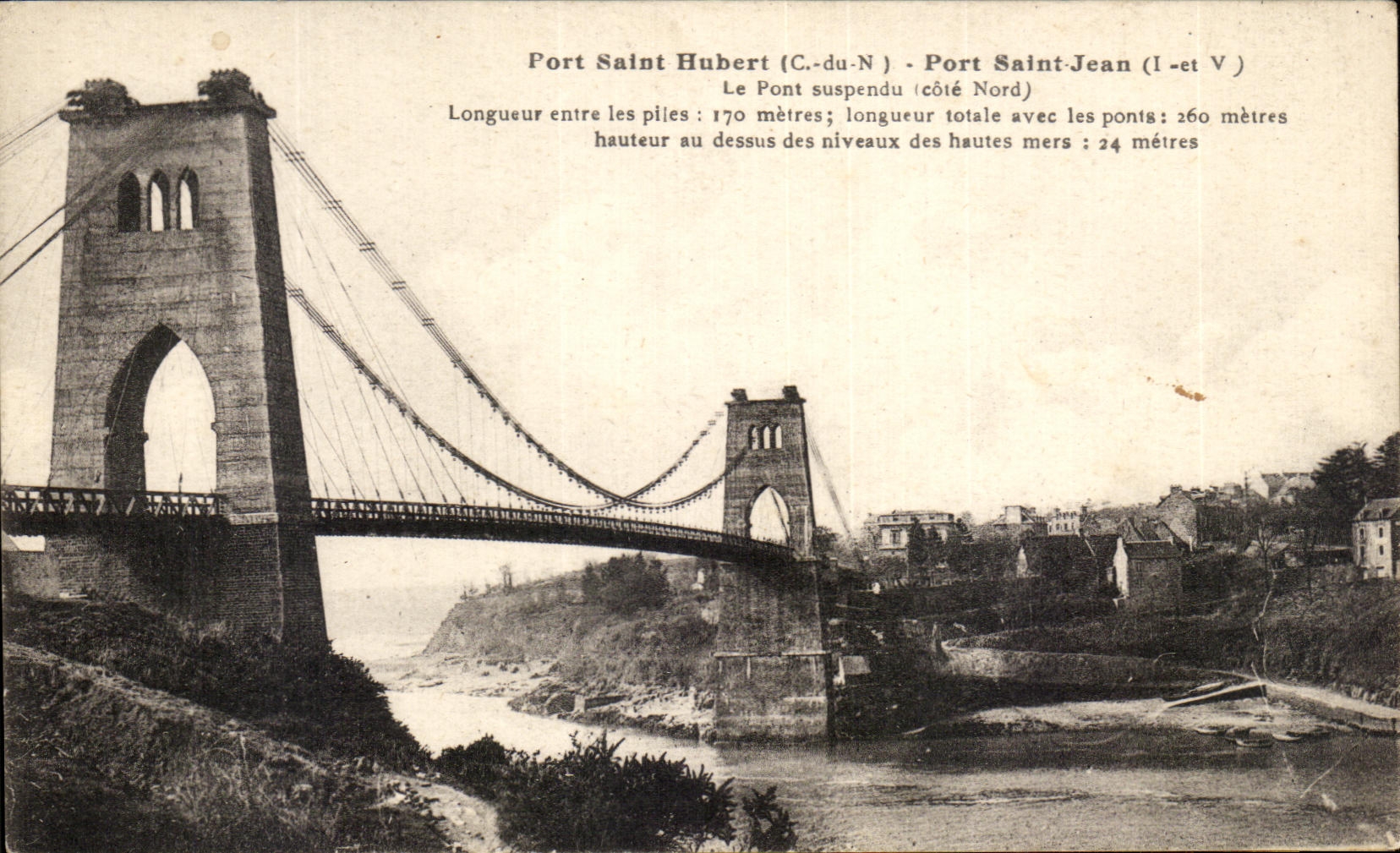 Port Saint Hubert (C.-du-N) - Port Saint-Jean — Pont suspendu (côté Nord) — éditeur CPAPHIL