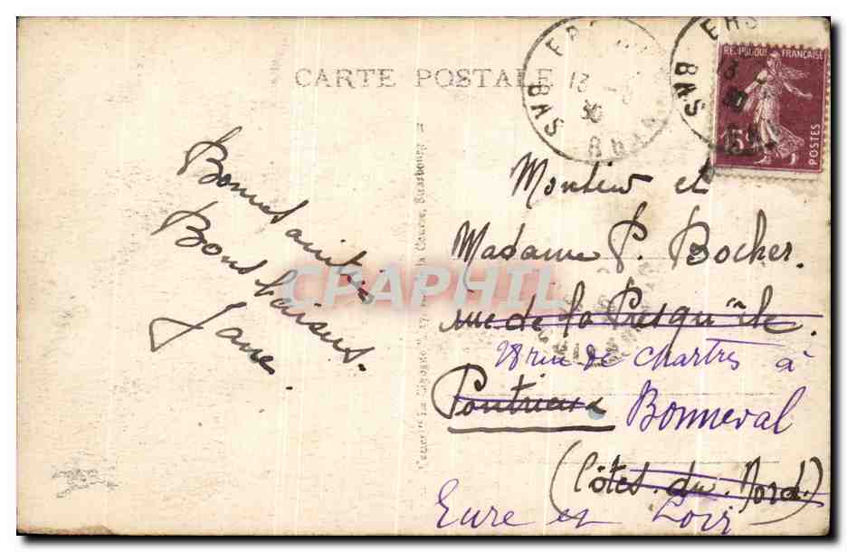 CPA Mulhouse L'Entree au Ville — Verso