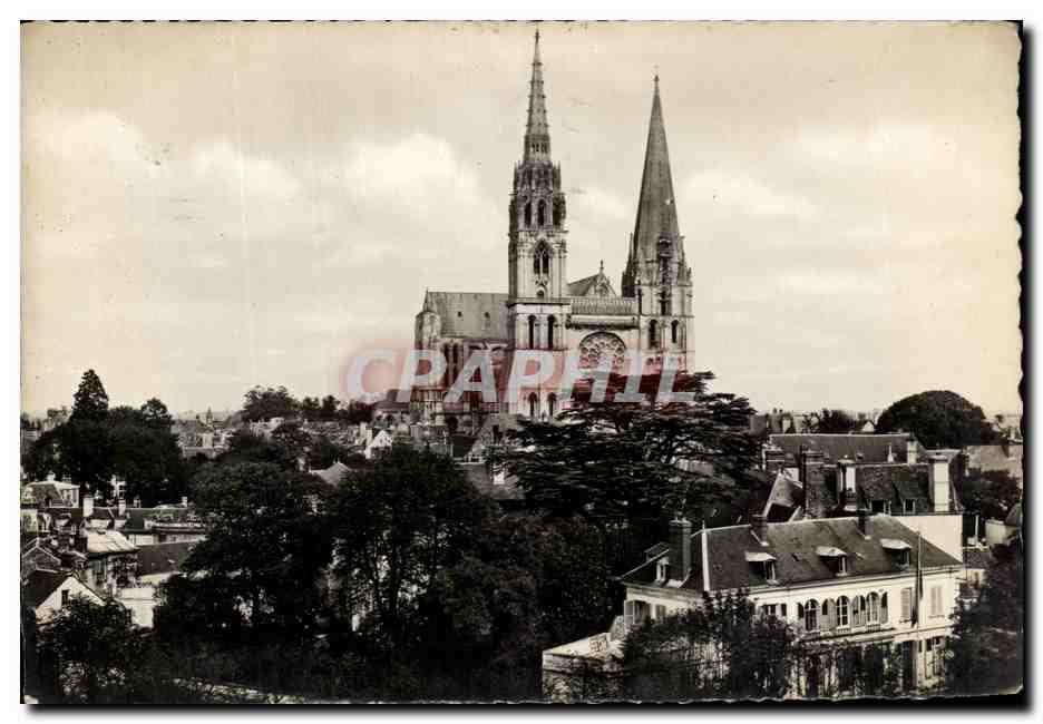 CPSM Chartres Vue Sur La Cathedrale