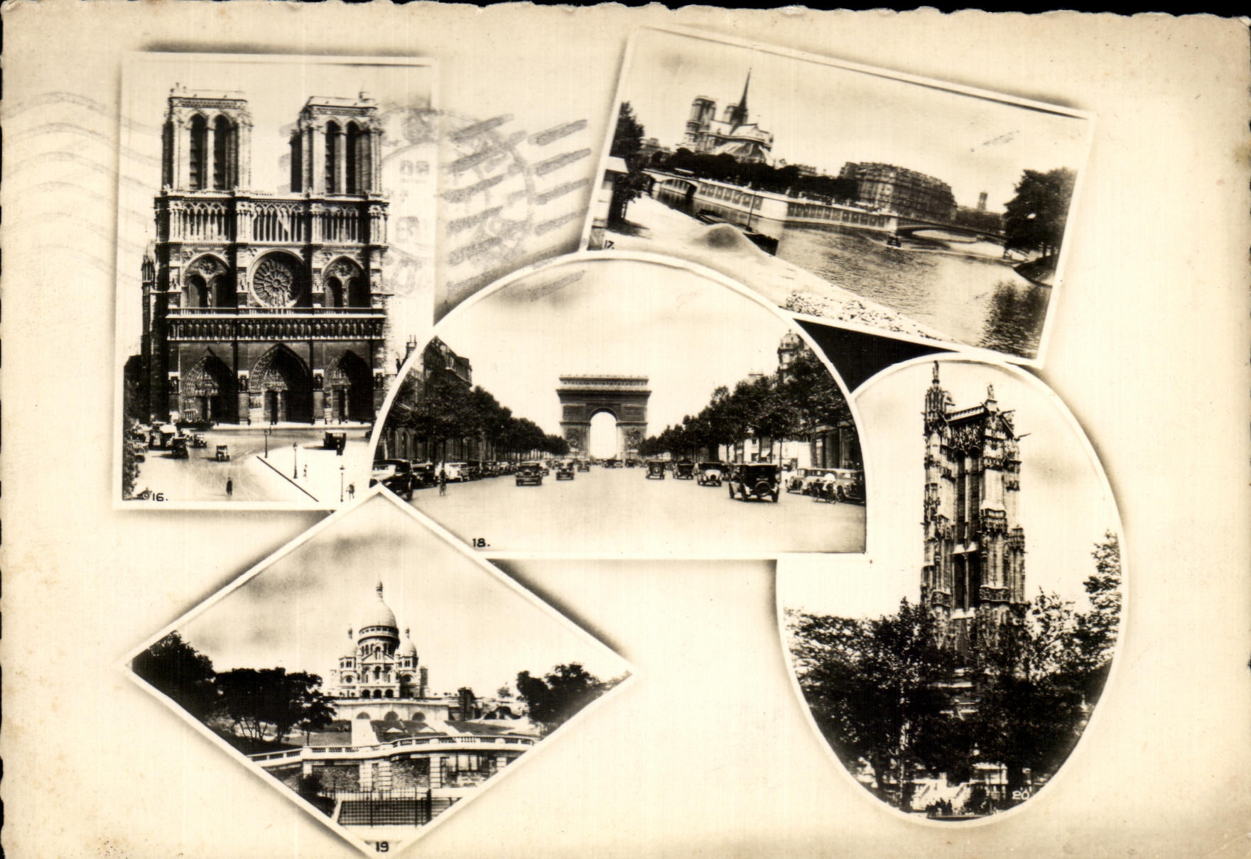 CPSM Paris Notre Dame Pointe de la Cite Avenue des Champs Elysees