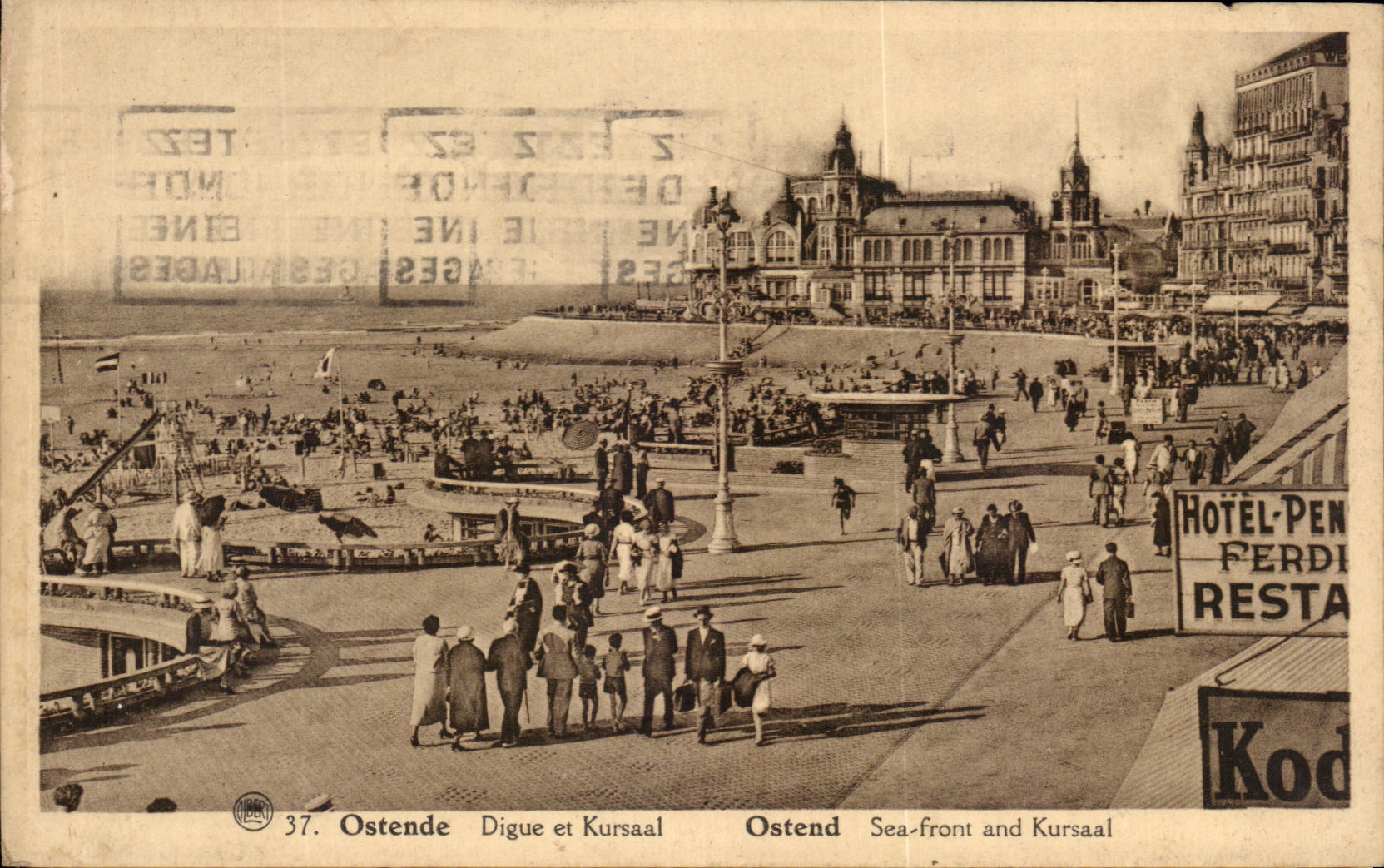 CPA Ostende Digue et Kursaal ostend Sea front and Kursaal