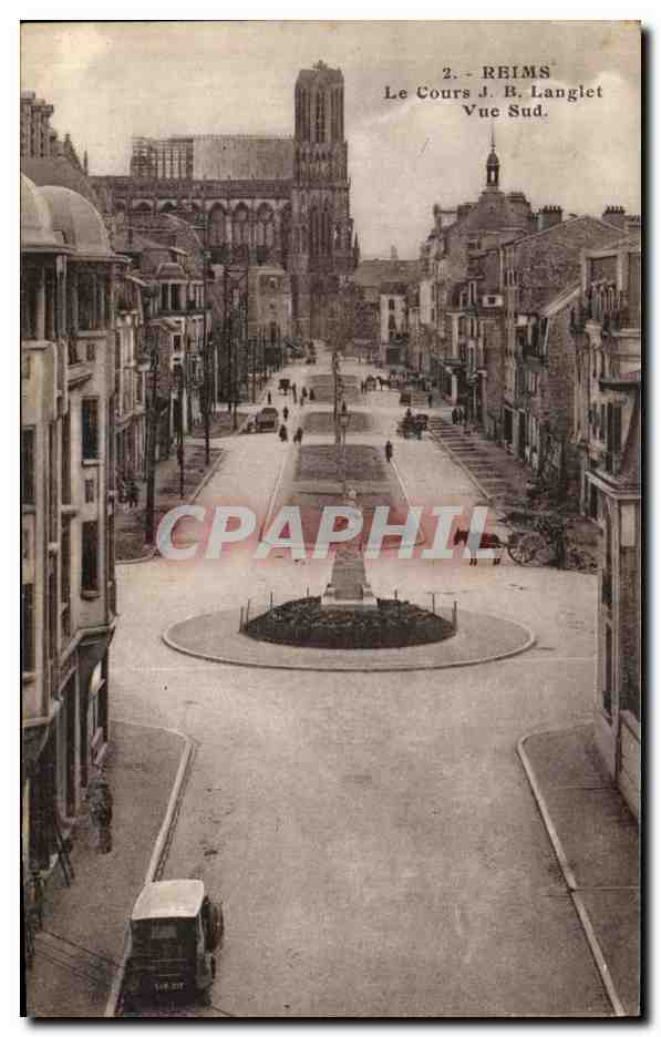 Reims - Le Cours J. B. Langlet - Vue Sud