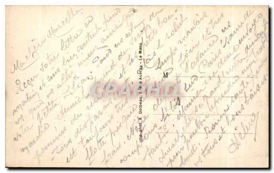 Souligné-sous-Ballon — Avenue du Château de la Freslonnière — imp. phot. A. Doléau, Le Mans — Rückseite