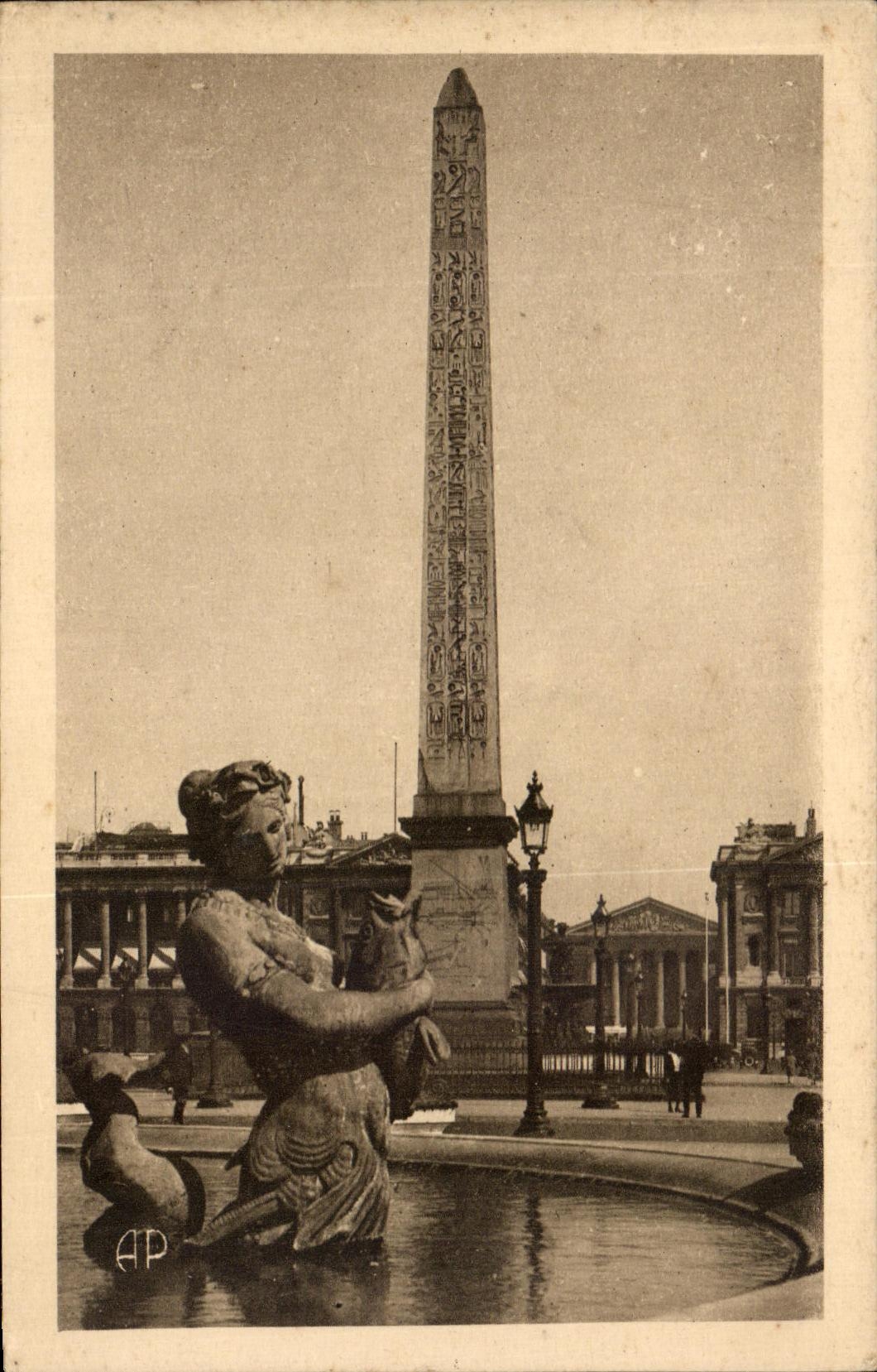 CPA Paris L'Obelisque De Louqsor Place De La concorde