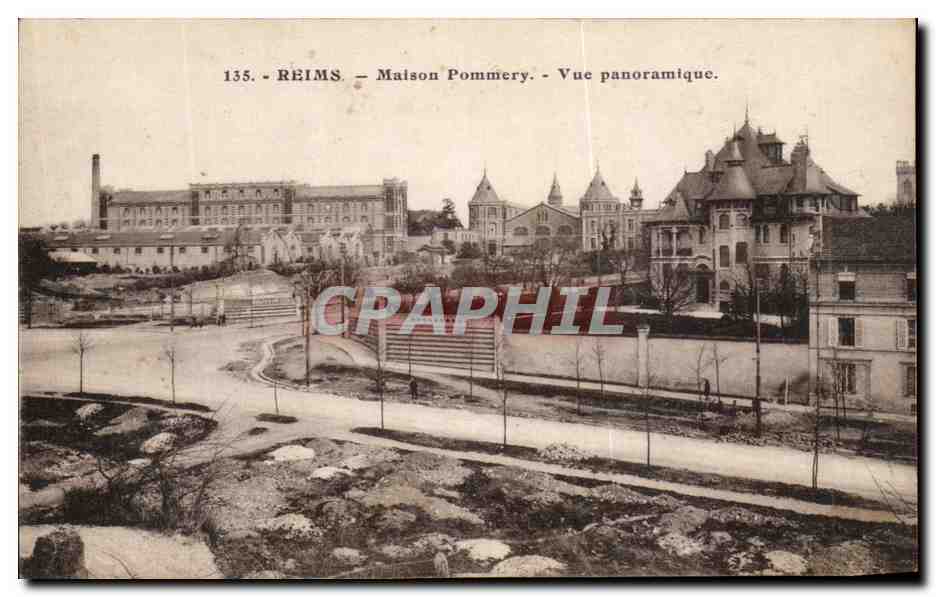 Reims — Maison Pommery — Vue panoramique — Éditeur : CPAPHIL, n° 135