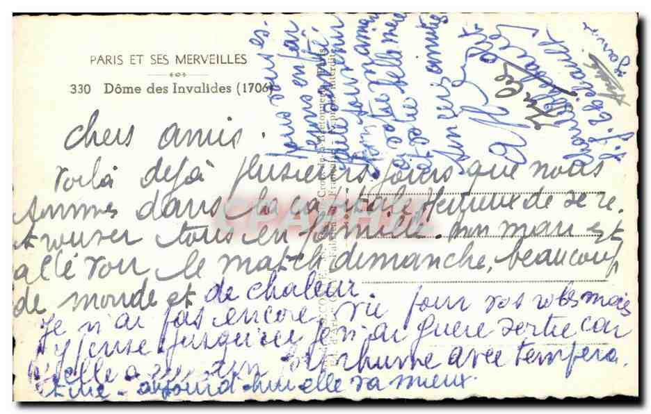 CPA Paris Et Ses Merveilles Dome Des Invalides — Verso
