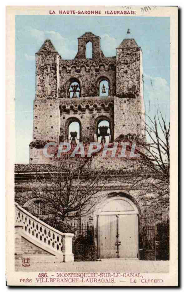 CPA Montesquieu Sur Le Canal Villefranche Lauragais Le Clocher