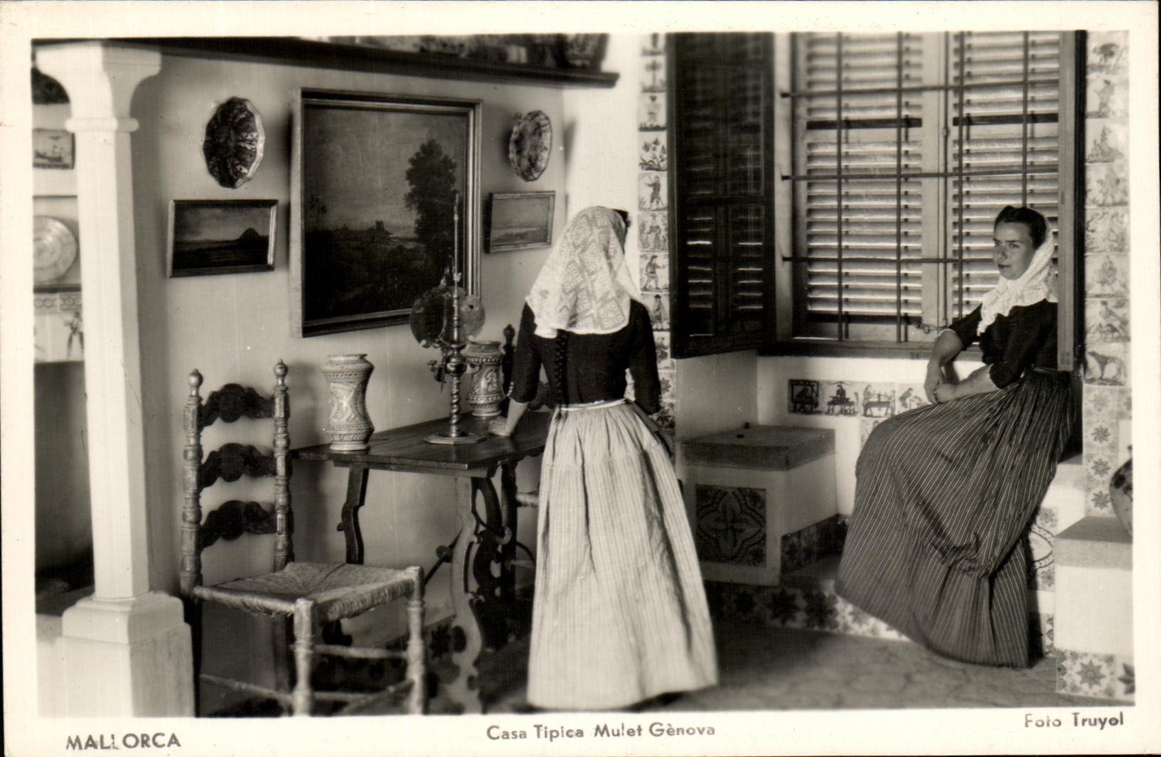 CPA Mallorca Casa Tipica mulet Genova folklore Costume