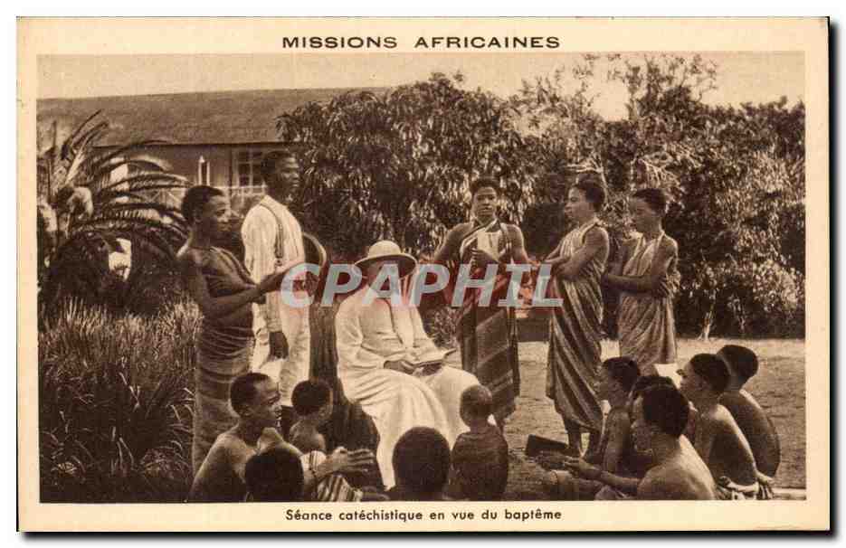 CPA Missions Africaines Seance Catechistique en Vue du Bapteme Afrique