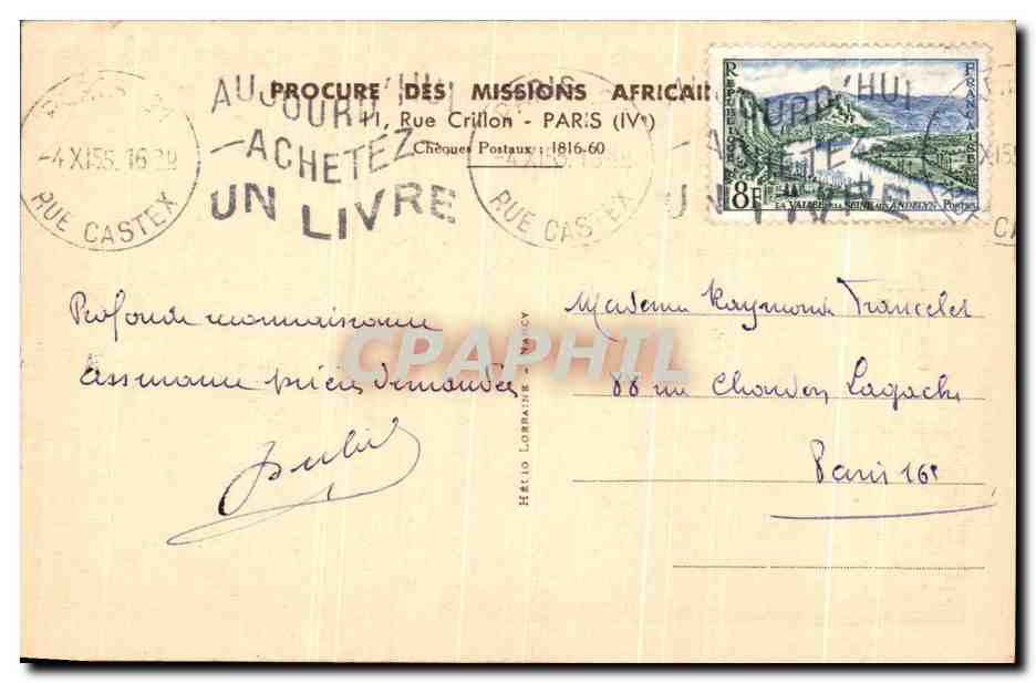 CPA Missions Africaines Que les Paiens Accourent nombreux Vers l'eau Salutaire du Bapteme Afrique — Back