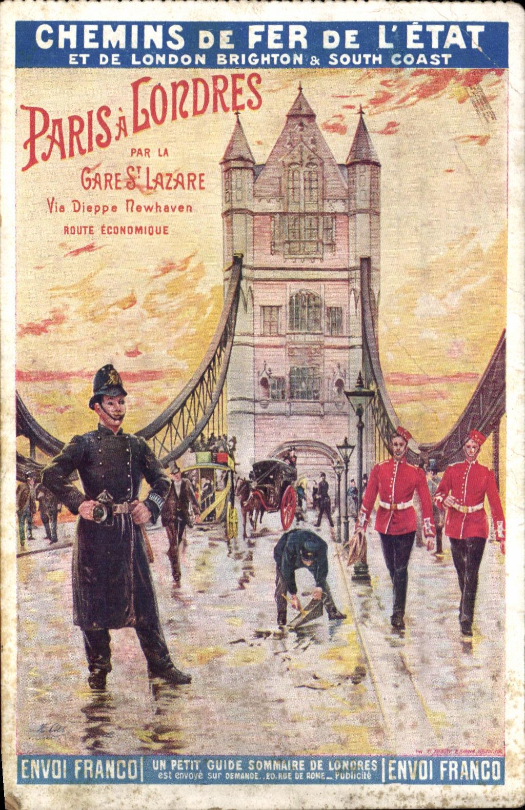 CPA Chemins de Fer de L'etat Et de London Brighton South Coast Paris Londres Train 