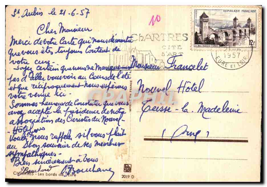 Chartres — Cathédrale de Chartres — éditeur CHARTRES CITE D'ART — Rückseite