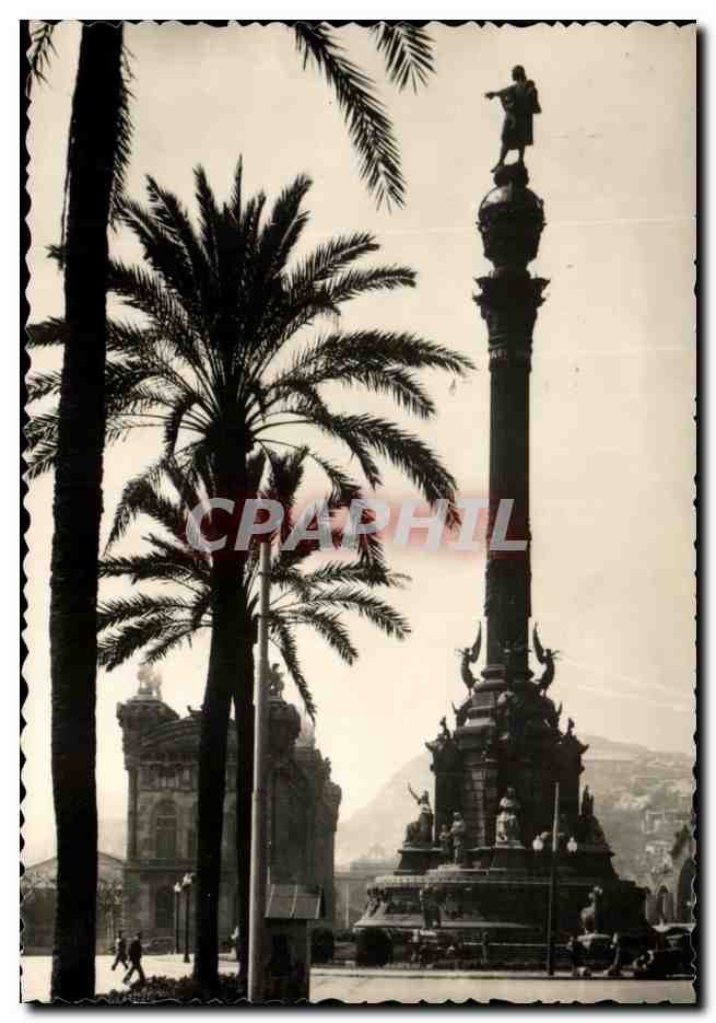 CPSM Barcelona Monumento a Cristobal Colon Monument a Cristophe Colomt