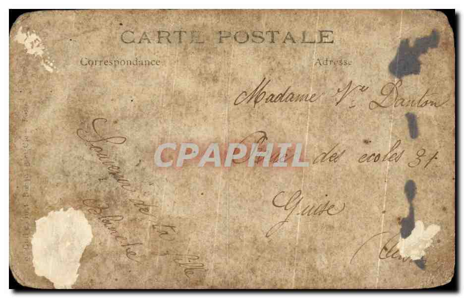 CARTE PHOTO Femme atele a une machine — Rückseite