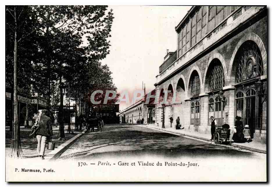 Paris - Bahnhof und Viadukt von Point-du-Jour — P. Marmuse, Paris, n° 370