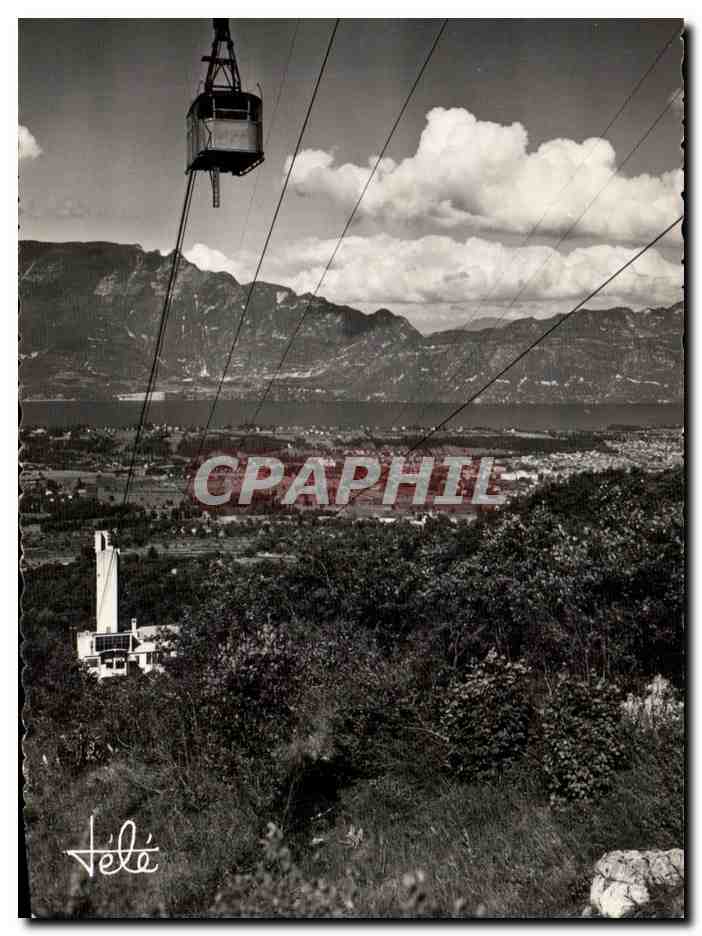 CPSM Aix Les Bains Teleferique de Mt Revard Le lac la dent du Chat