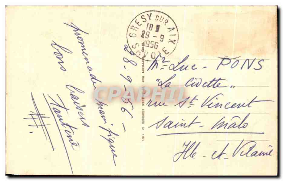 CPA d'Aix les Bains Gorges du Sierroz — Rückseite