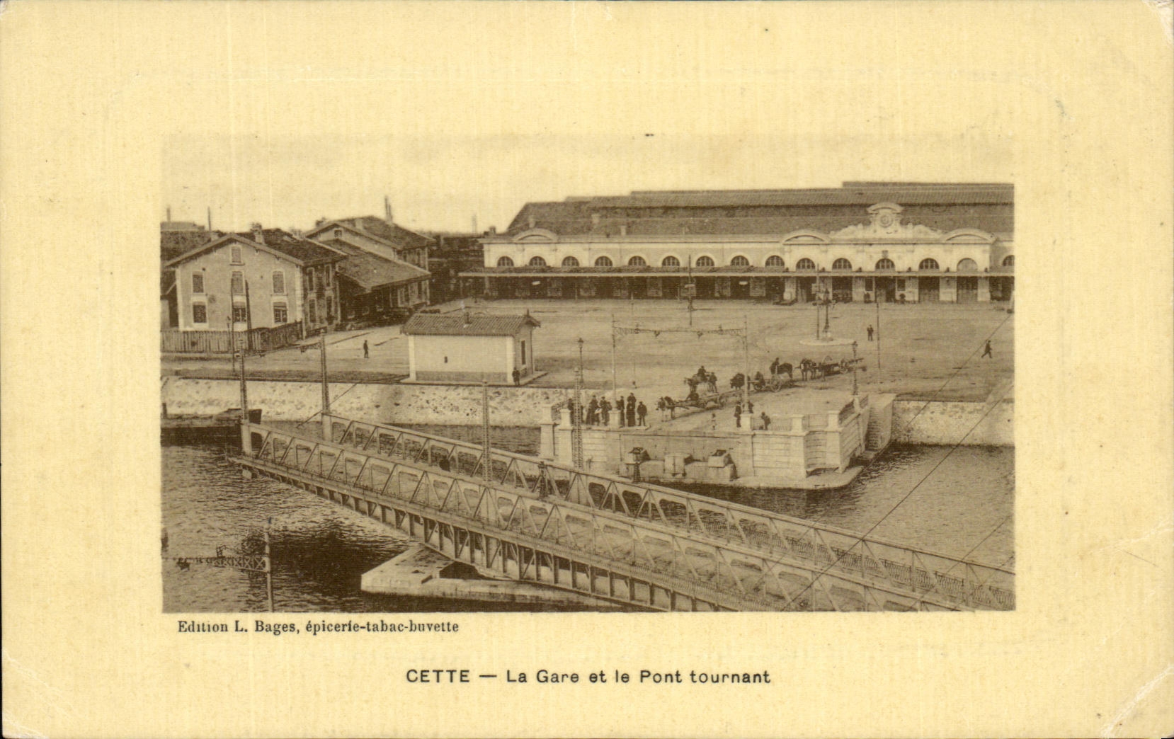 CPA Cette La Gare et le Pont Tournant