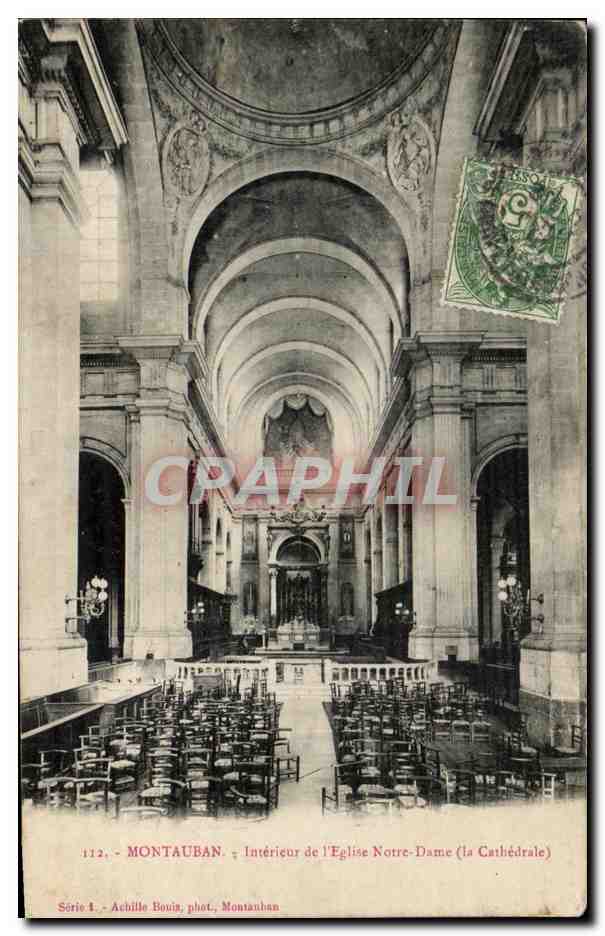 Montauban — Intérieur de l'Église Notre-Dame (la Cathédrale) — Achille Bouin, phot. Montauban, Série 112