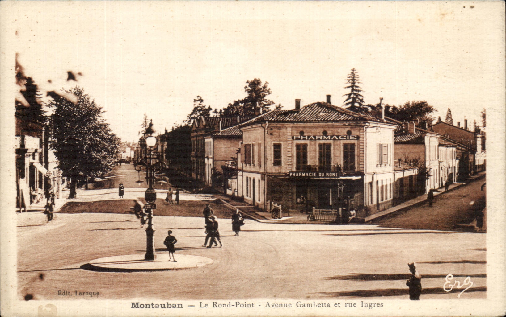 Montauban — Le Rond-Point — Avenue Gambetta et rue Ingres — Edit. Laroque