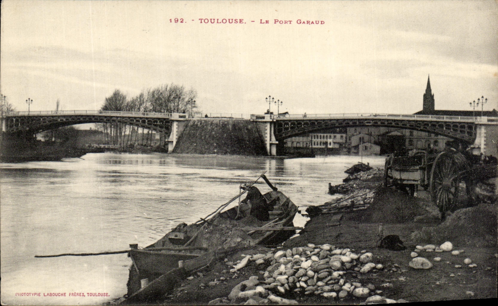 CPA Toulouse Le Port Garaud Bateau (bonne animation)