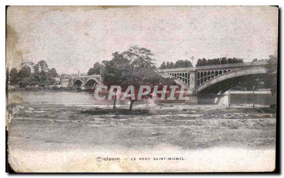 CPA Toulouse Le Pont Saint Michel Publicite A la parisienne elegante Rue de Turbigo Paris