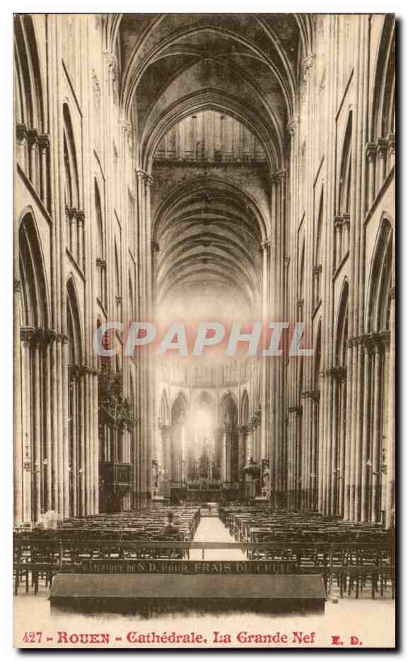 CPA Rouen Cathedrale La Grande Nef