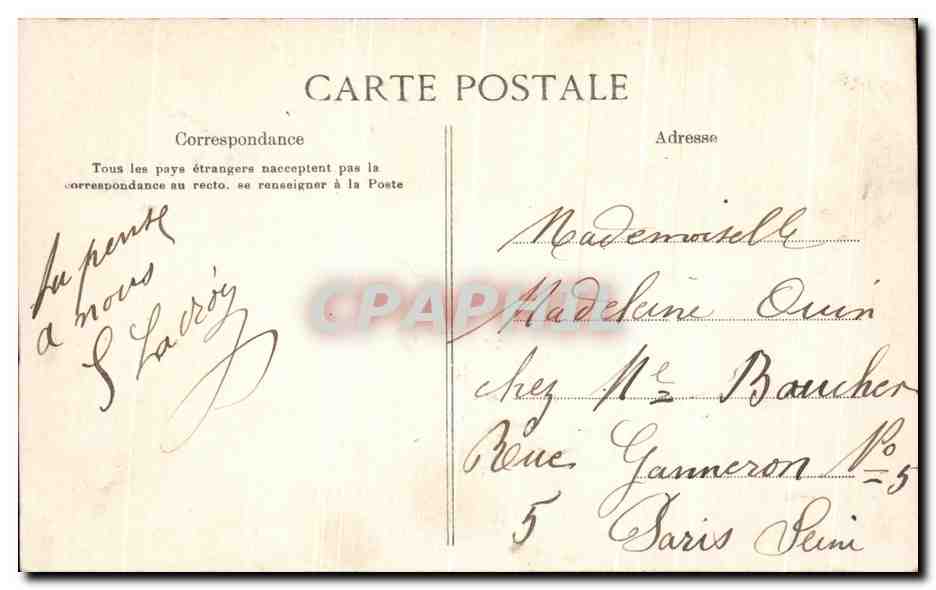 CPA Cany Un coin du Parc du Chateau — Rückseite