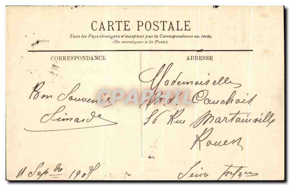CPA Dieppe Vue Generale prise du Chateau — Verso