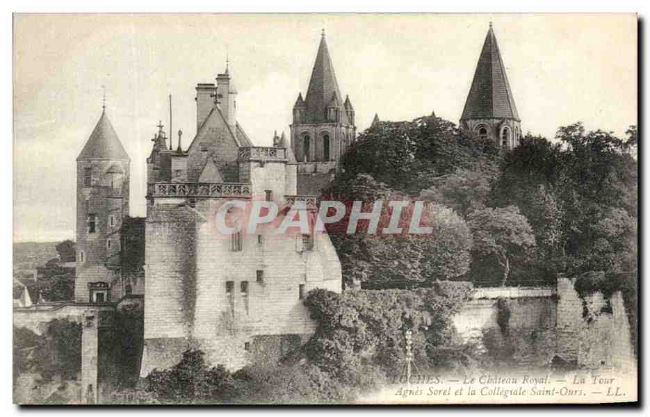CPA Loches Le Chateau Royal La Tour Agnes Sorel et la Collegiale Saint Ours
