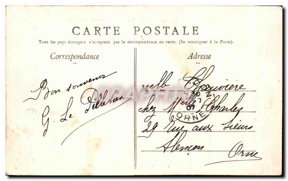CPA Le Mans Le Pont d'Enfer Sur La Sarthe — Rückseite