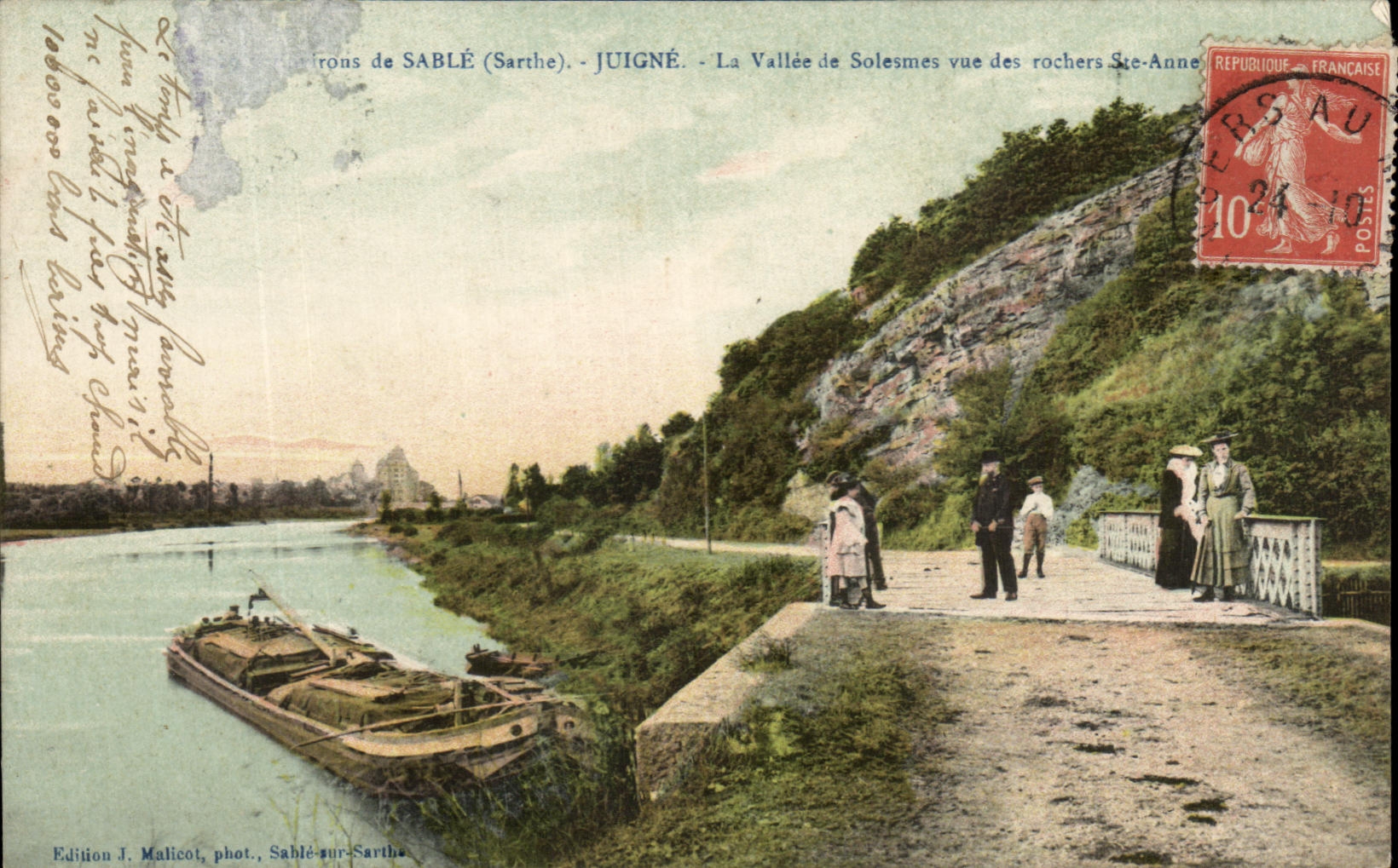 CPA Environs De Sable Juigne La Vallee De Solesmes vue Des Rochers Ste Anne