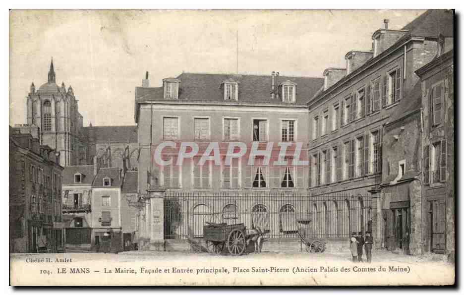 CPA Le Mans La Mairie Facade Et Entree Principale Place Saint Pierre
